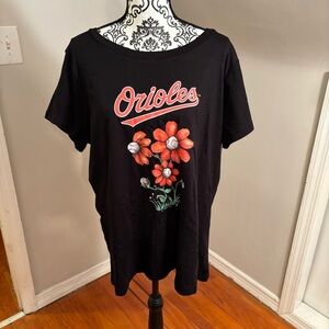 NWT Baltimore Orioles Tiny Turnip Women's Blooming Baseball T-Shirt Size 2XL MLB